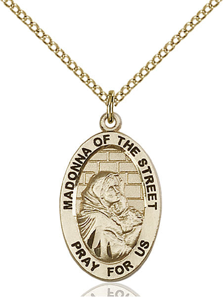 14kt Gold Filled Madonna of the Street Pendant