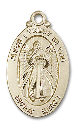 14kt Gold Divine Mercy Medal