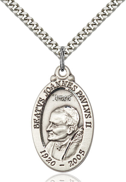 Sterling Silver Saint John Paul II Pendant
