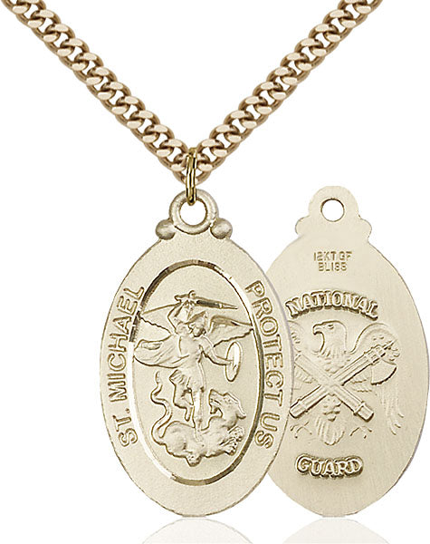 14kt Gold Filled Saint Michael / Nat'l Guard Pendant