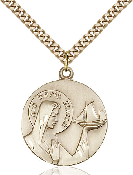 14kt Gold Filled Our Lady Star of the Sea Pendant
