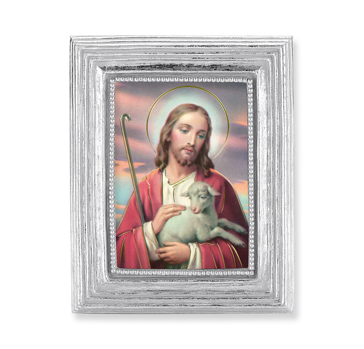 Good Shepherd Silver Framed Print