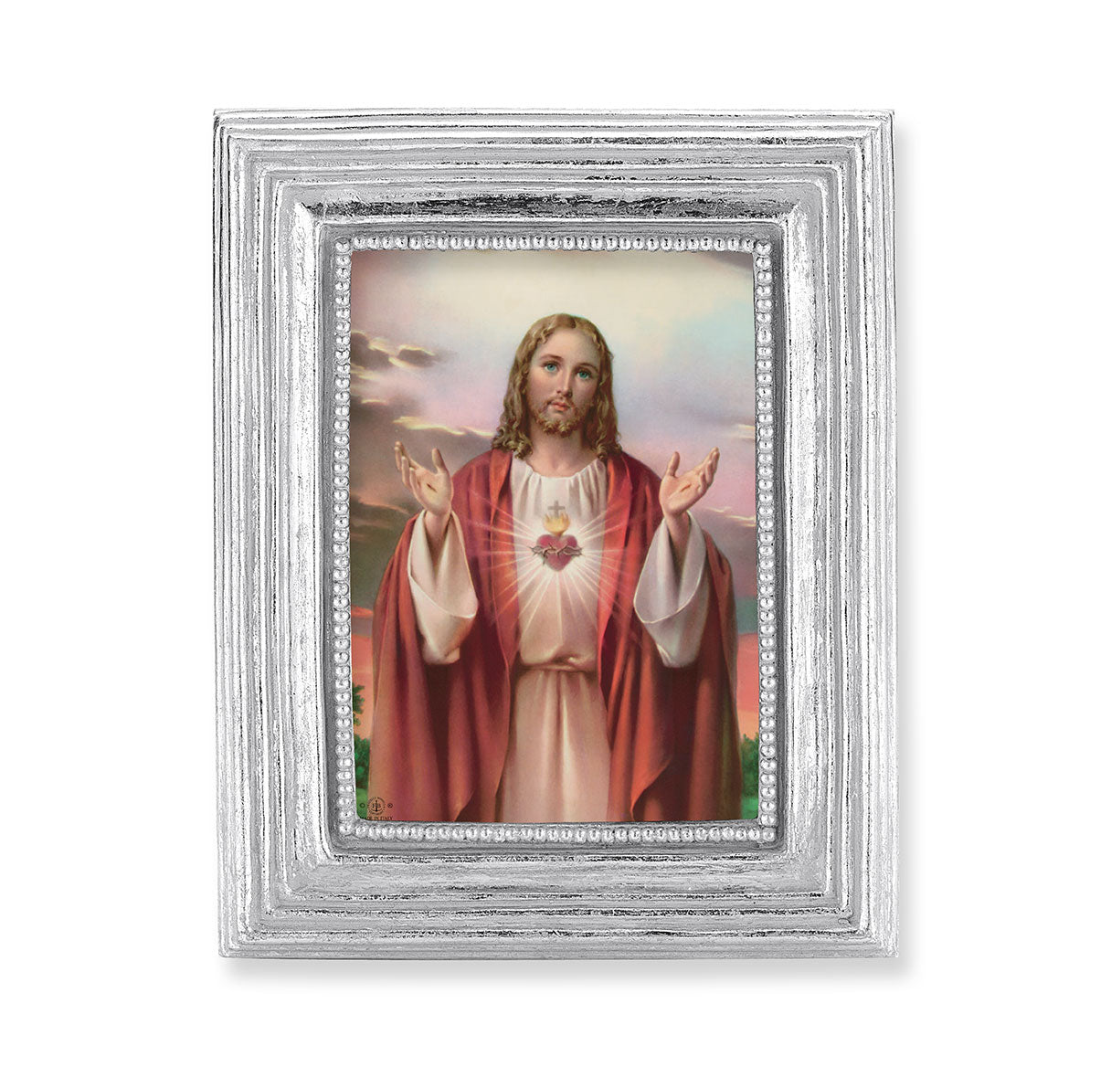 Sacred Heart of Jesus Silver Framed Print