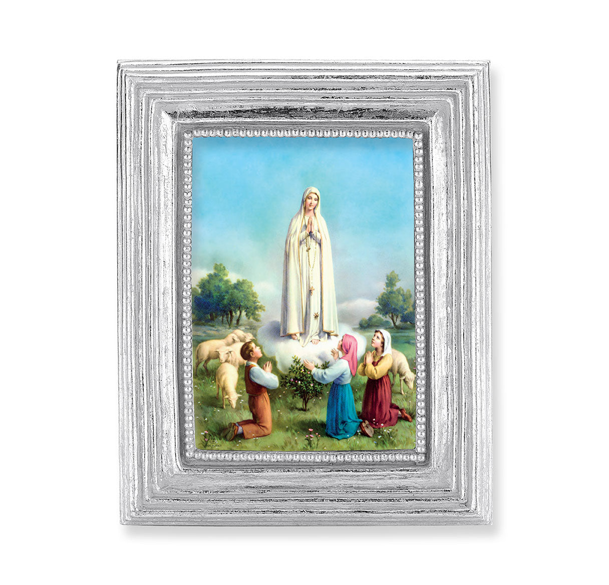 Our Lady of Fatima Silver Framed Print