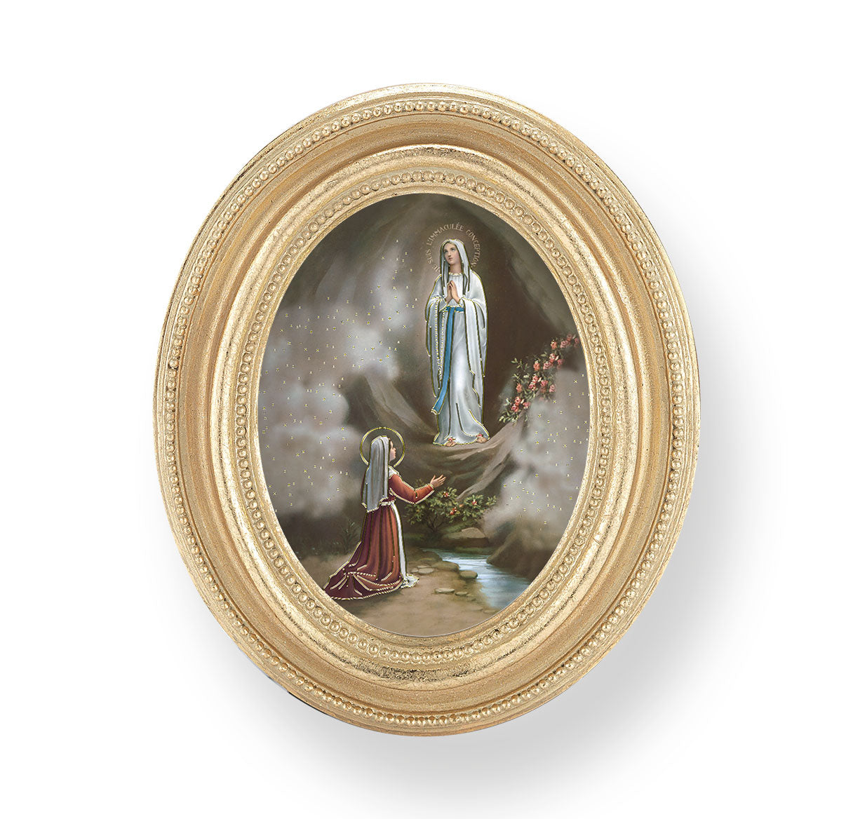 Our Lady of Lourdes Gold Framed Print