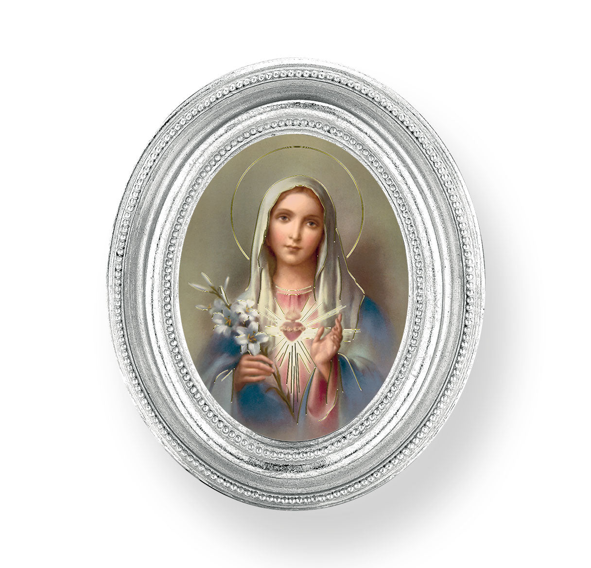 Immaculate Heart of Mary Silver Framed Print