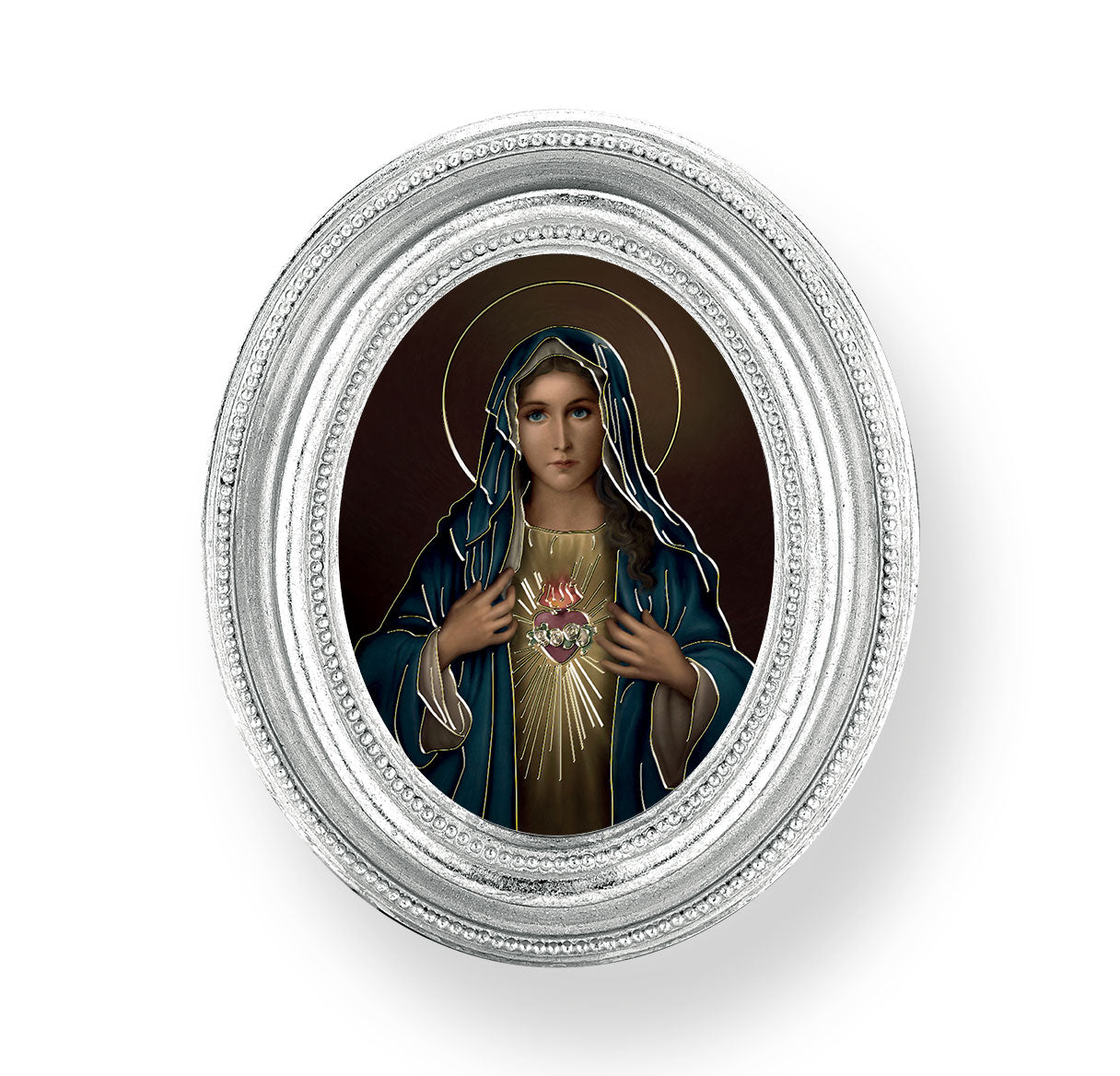 Immaculate Heart of Mary Silver Framed Print