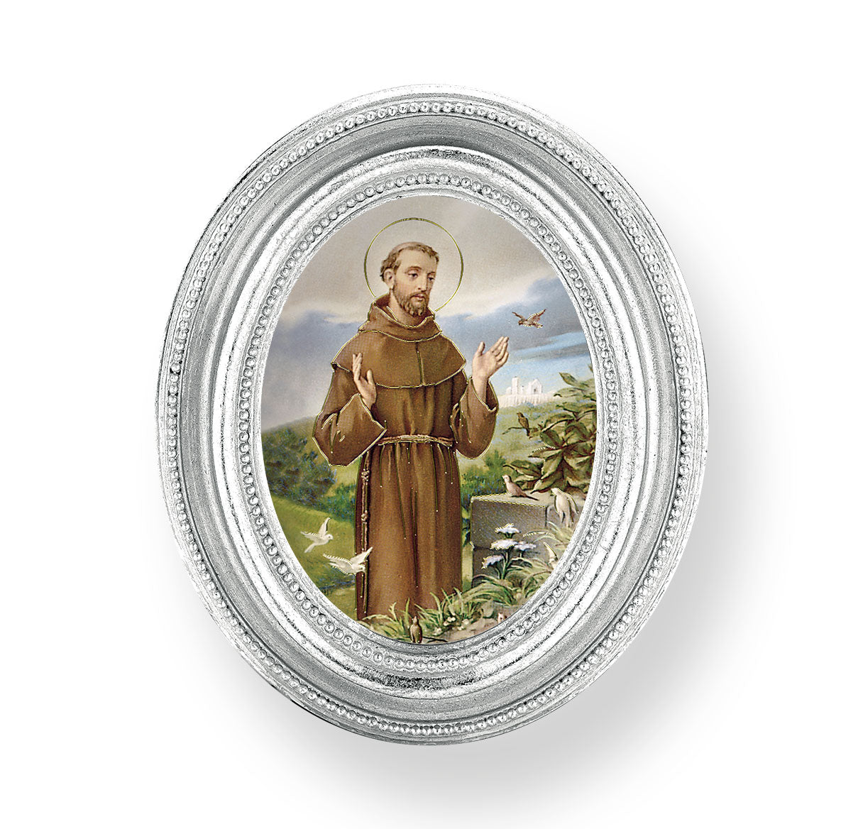 St. Francis Silver Framed Print