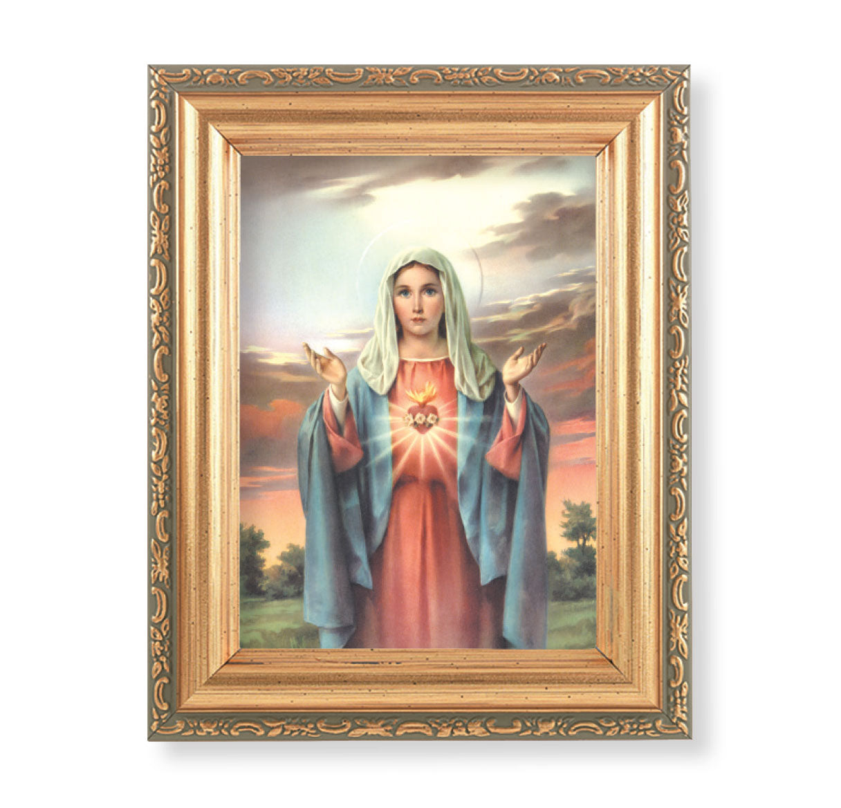 Immaculate Heart of Mary Antique Gold Framed Art