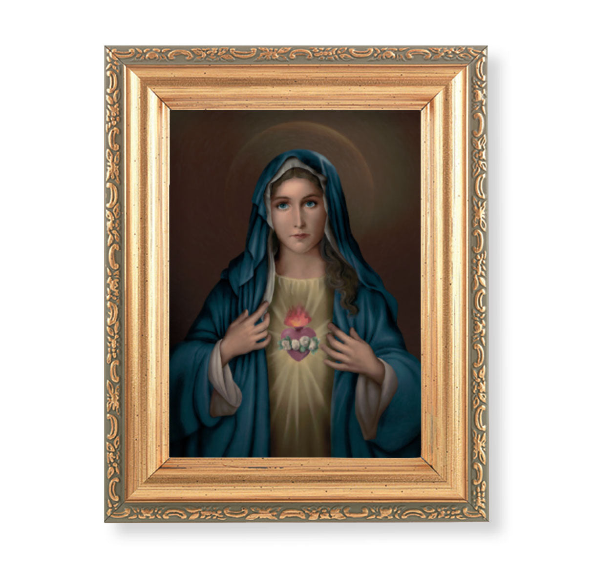 Immaculate Heart of Mary Antique Gold Framed Art
