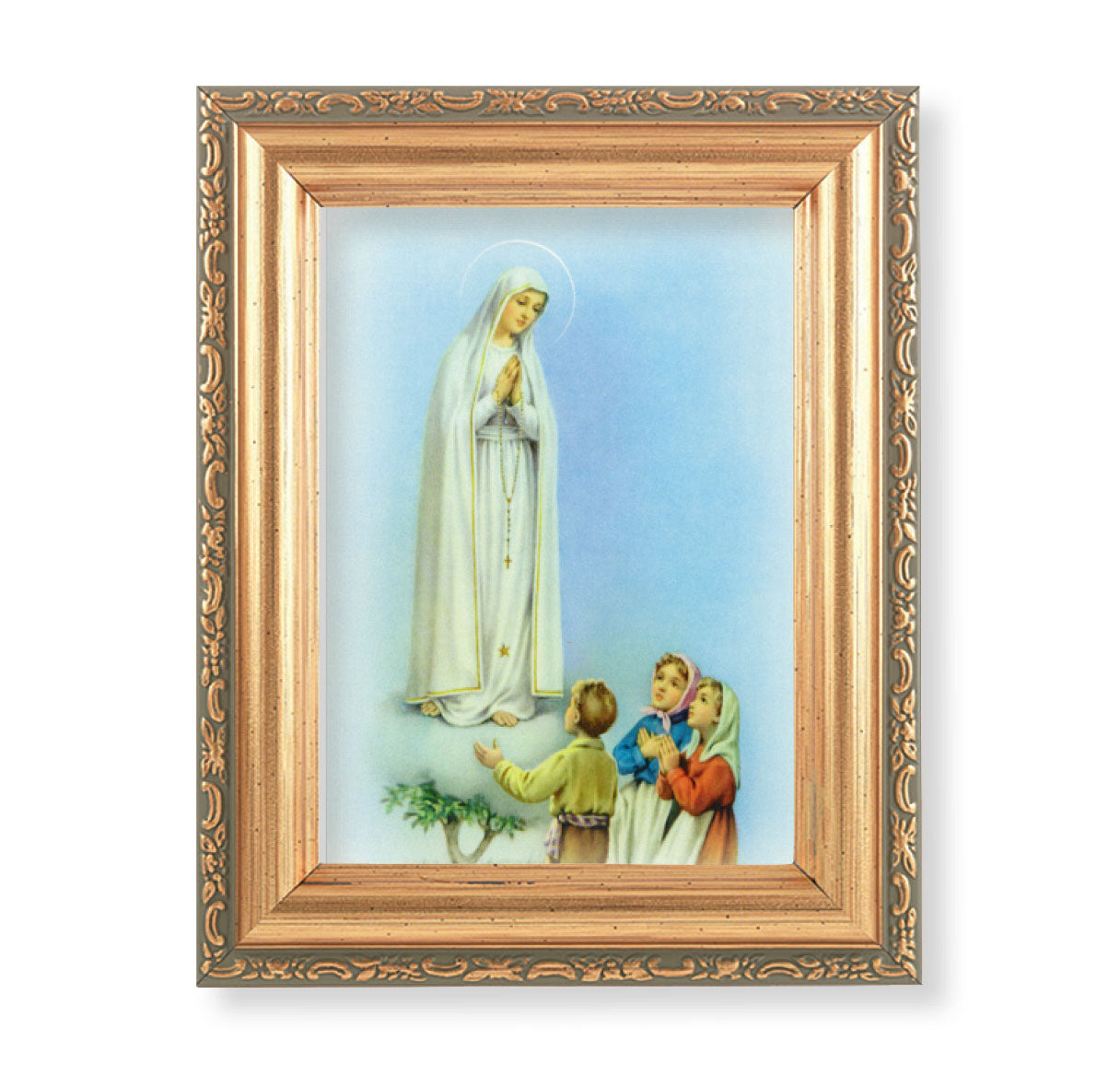 Our Lady of Fatima Antique Gold Framed Art