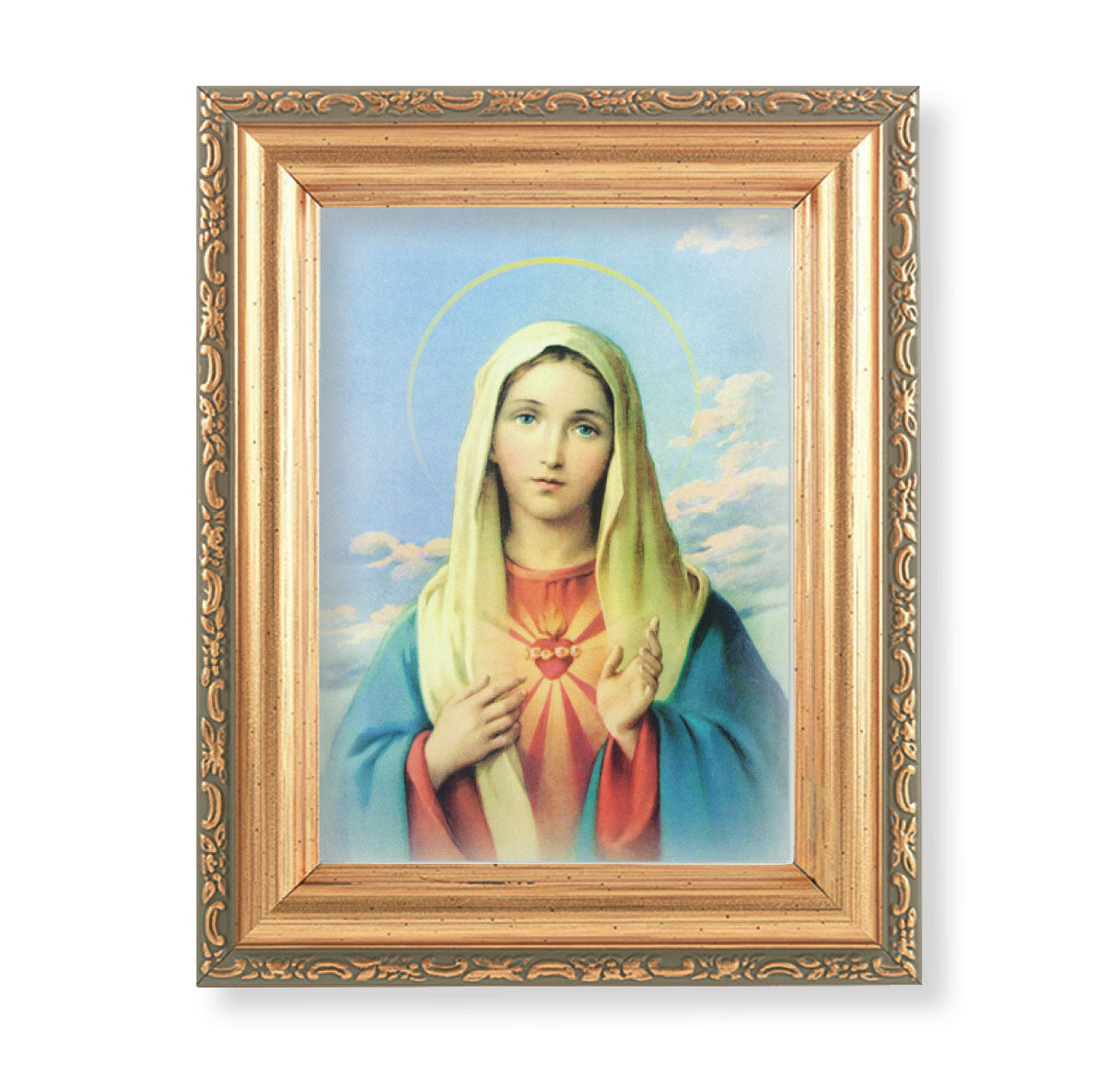 Immaculate Heart of Mary Antique Gold Framed Art