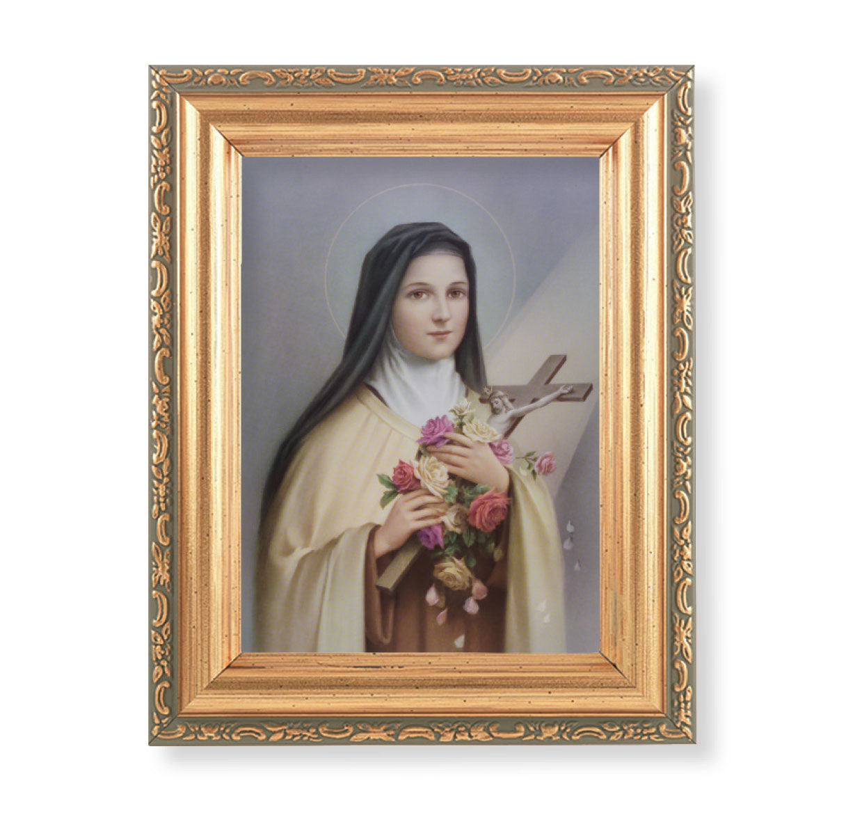 St. Therese Antique Gold Framed Art