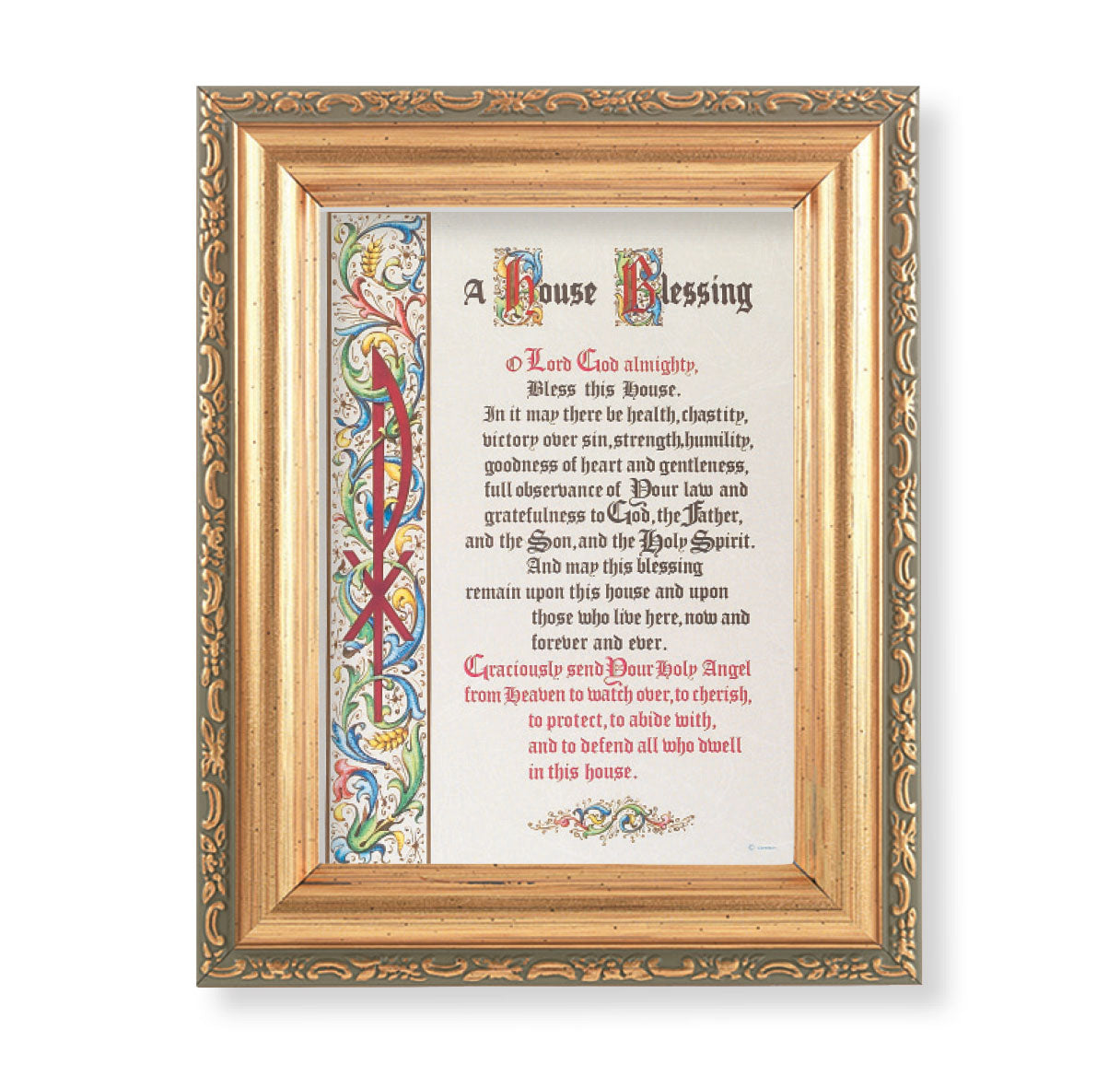 House Blessing Antique Gold Framed Art