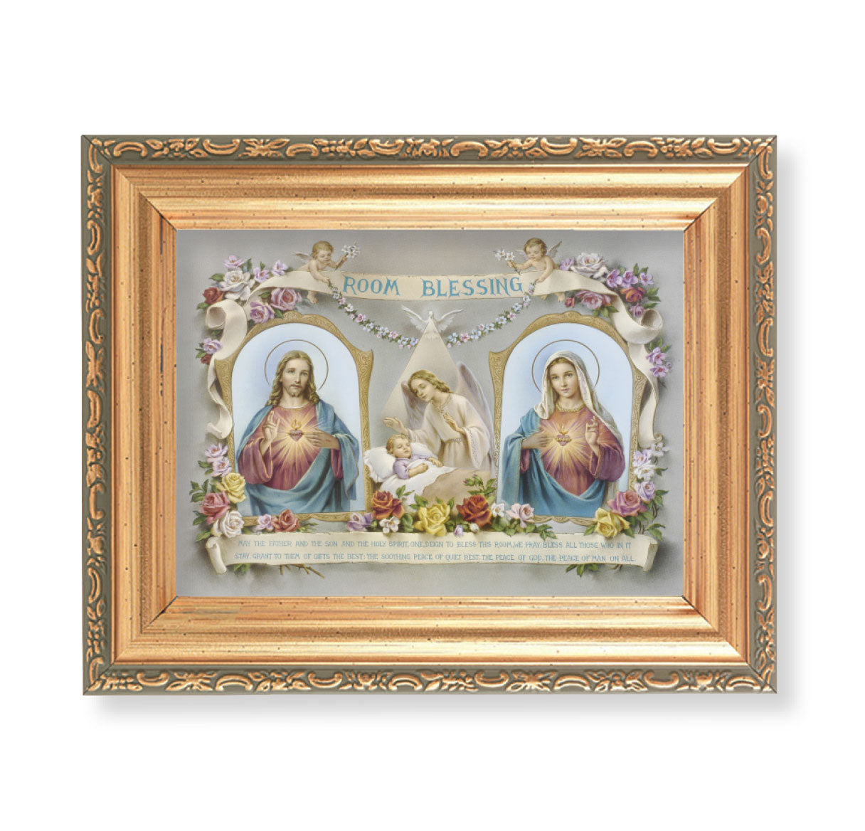 Baby Room Blessing - SHJ-IHM Antique Gold Framed Art