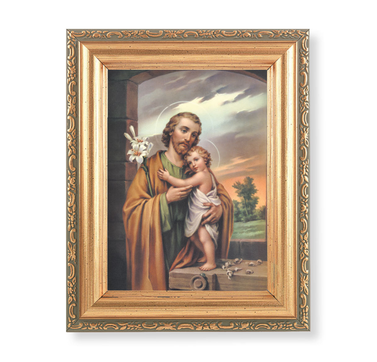 St. Joseph Antique Gold Framed Art