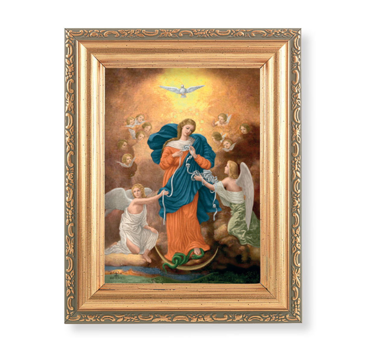 Our Lady Untier of Knots Antique Gold Framed Art
