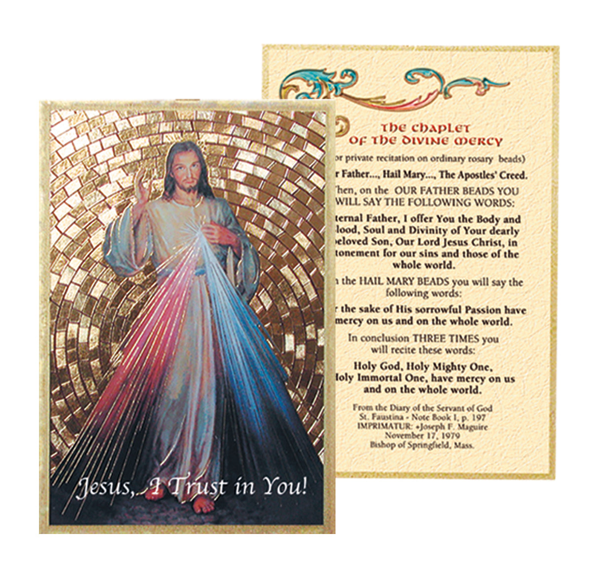Divine Mercy Gold Foil Mosaic Plaque