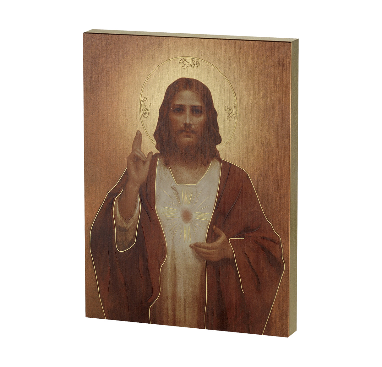 Sacred Heart of Jesus Textured Wood