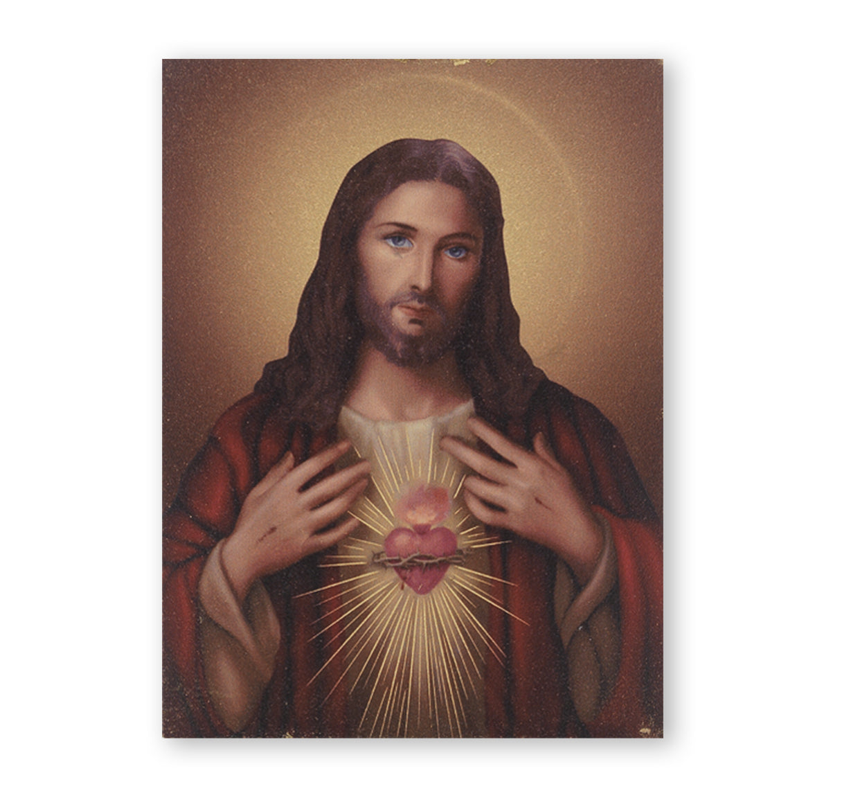 Sacred Heart of Jesus Textured Wood