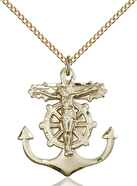 14kt Gold Filled Anchor Crucifix Pendant