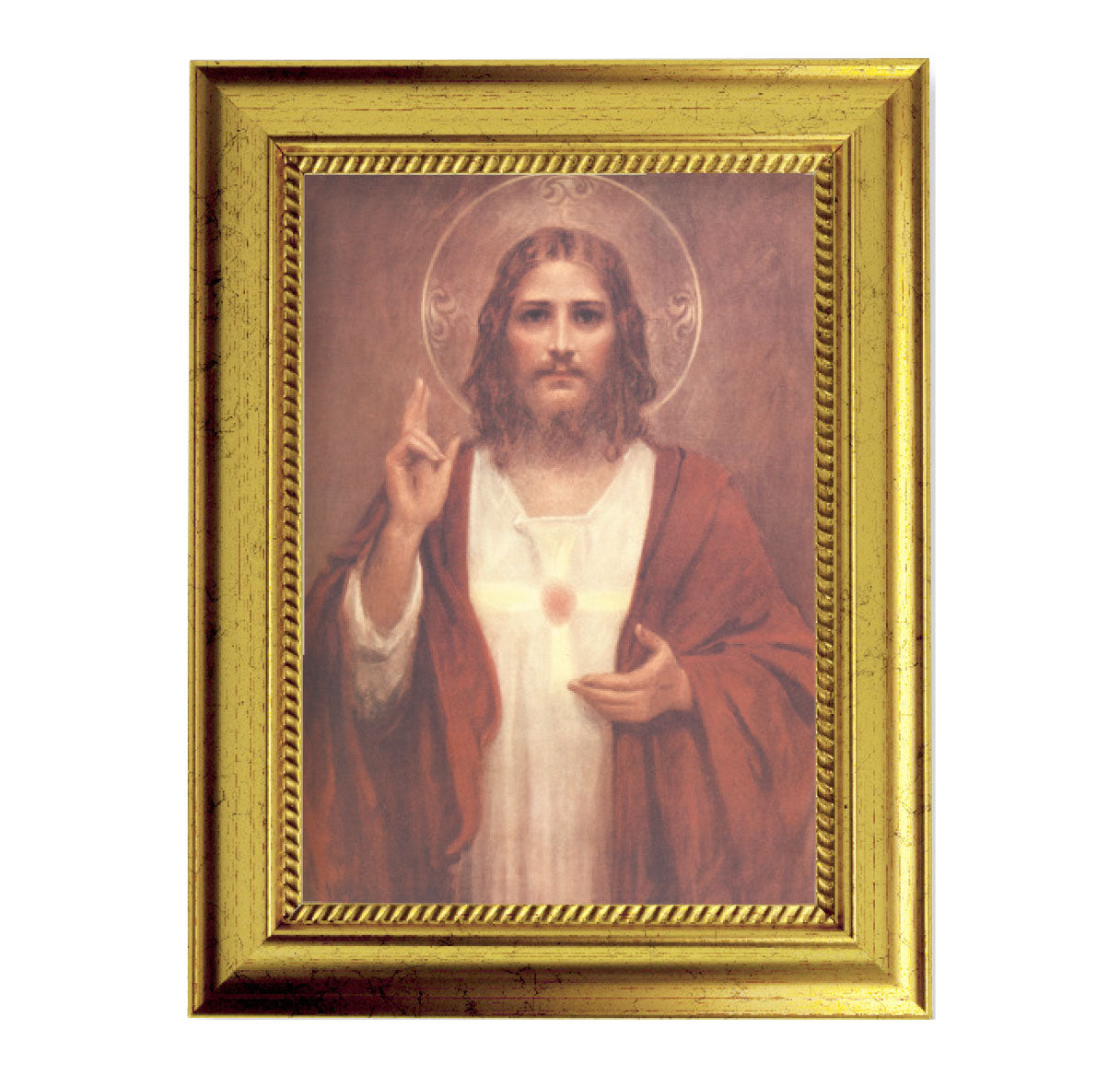 Sacred Heart of Jesus Gold-Leaf Framed Art