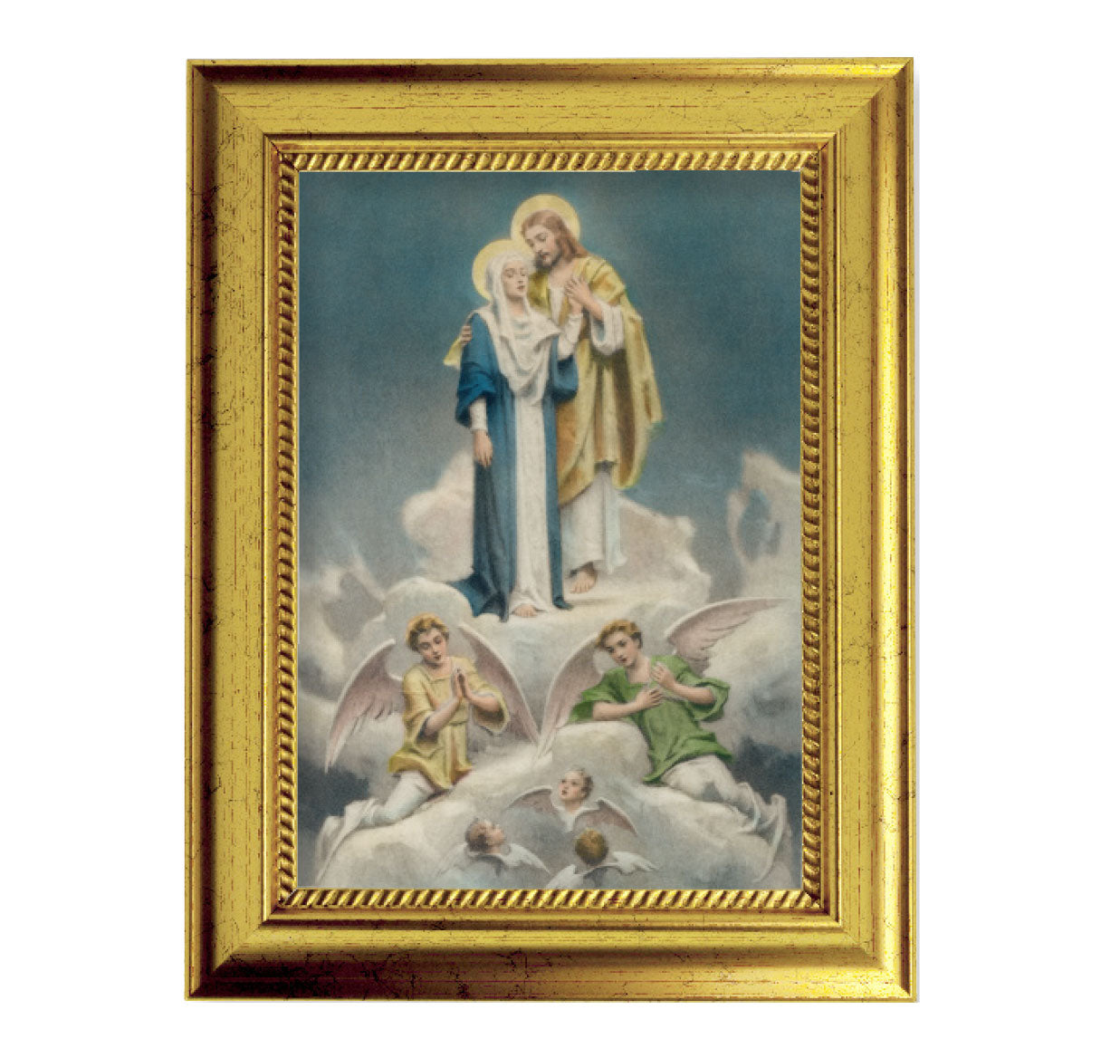 Jesus and Mary Gold-Leaf Framed Art