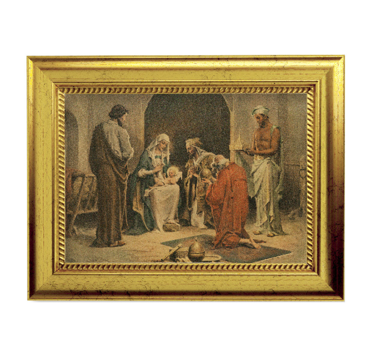 Adoration of the Magi Gold-Leaf Framed Art