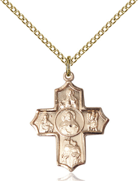 14kt Gold Filled Sacred Heart 5-Way Pendant
