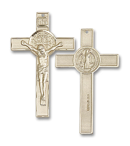 14kt Gold Saint Benedict Crucifix Medal