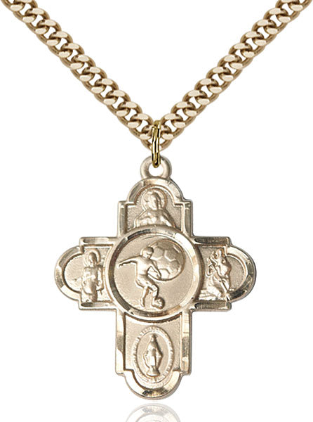 14kt Gold Filled 5-Way / Soccer Pendant