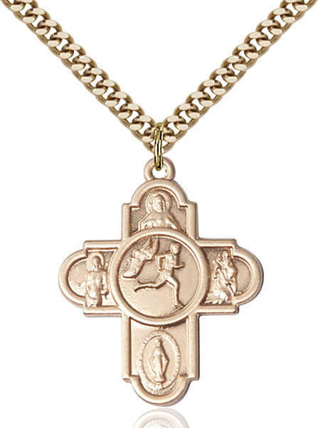 14kt Gold Filled 5-Way Track&Field Pendant