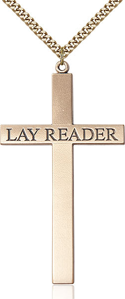 14kt Gold Filled Lay Reader Cross Pendant