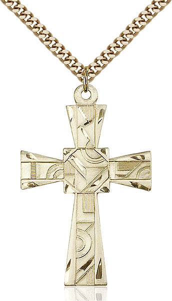 14kt Gold Filled Mosaic Cross Pendant