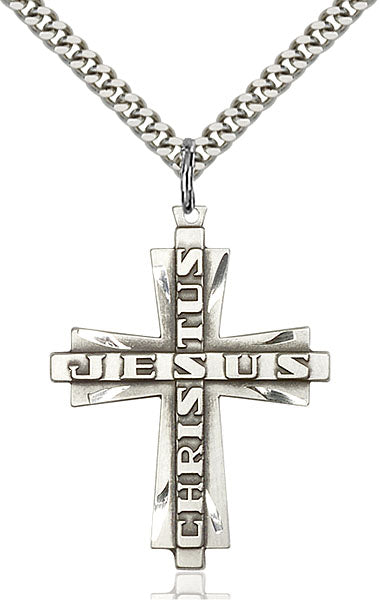 Sterling Silver Jesus ChriSaintus Cross Pendant