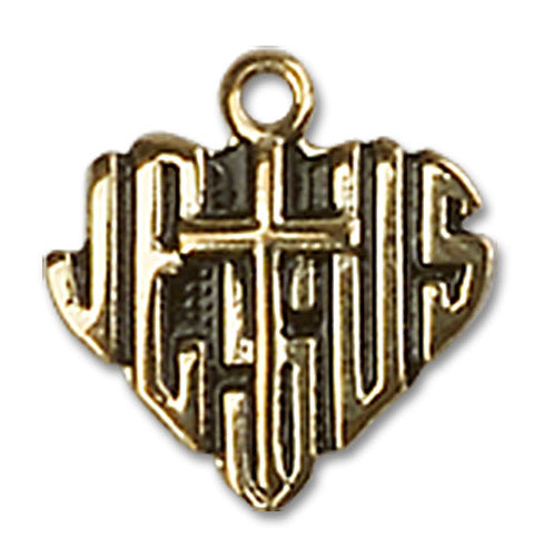 14kt Gold Heart of Jesus / Cross Medal