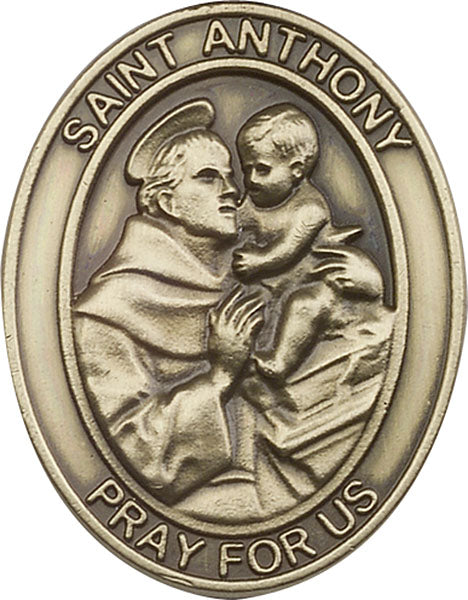 Antique Gold St. Anthony Visor Clip