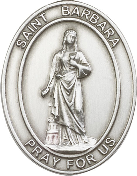 Antique Silver St. Barbara Visor Clip