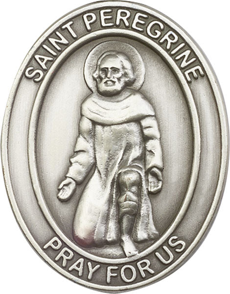 Antique Silver St. Peregrine Visor Clip