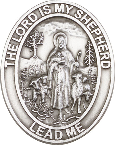 Antique Silver Lord Is My Shepherd / Psalm Visor Clip