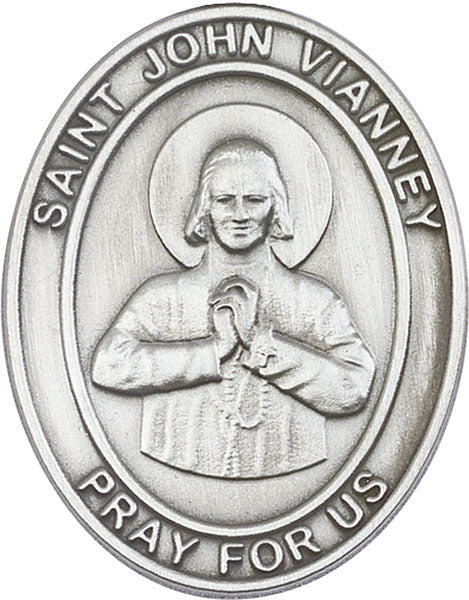 Silver Oxide St. John Vianney Visor Clip
