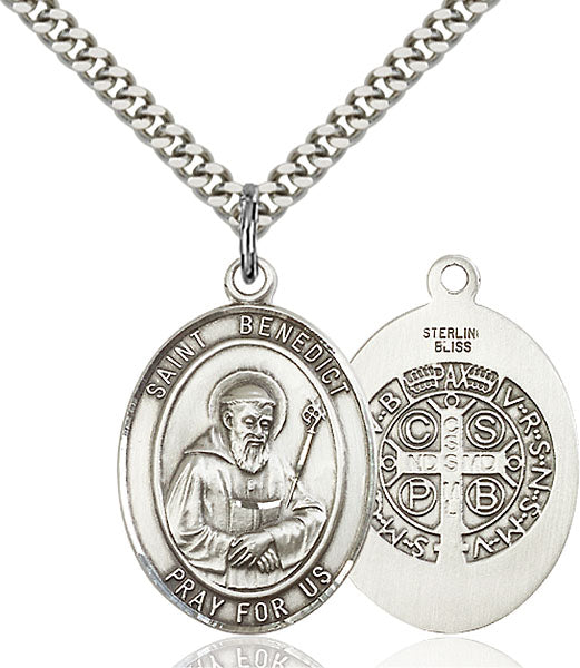 Sterling Silver Saint Benedict Pendant