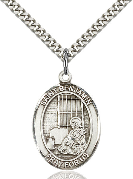 Sterling Silver Saint Benjamin Pendant