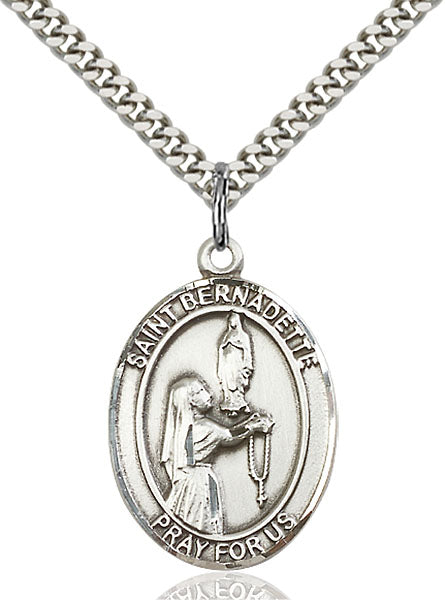 Sterling Silver Saint Bernadette Pendant