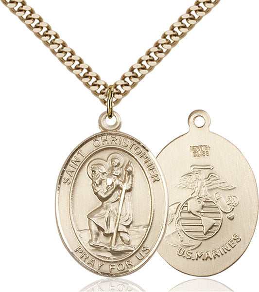 14kt Gold Filled Saint Christopher Pendant