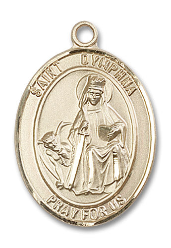 14kt Gold Saint Dymphna Medal