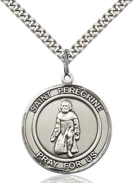 Sterling Silver Saint Peregrine Pendant
