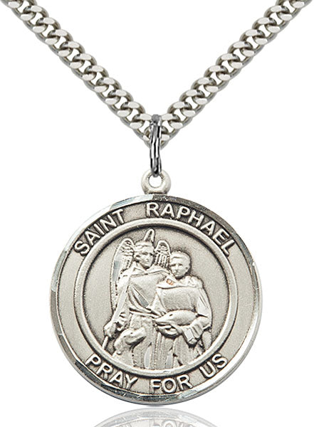 Sterling Silver Saint Raphael the Archangel Pendant