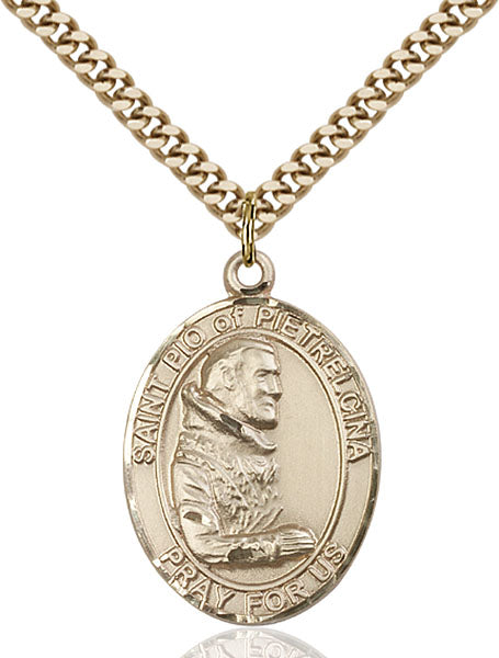 14kt Gold Filled Saint Pio of Pietrelcina Pendant