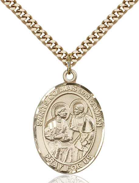 14kt Gold Filled Saints. Cosmas & Damian Pendant